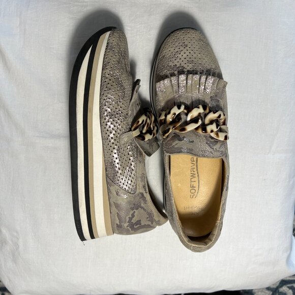 Softwaves Cadie Metallic Leather Slip On  Shoe size 38 1/2 NWOT - Picture 4 of 11